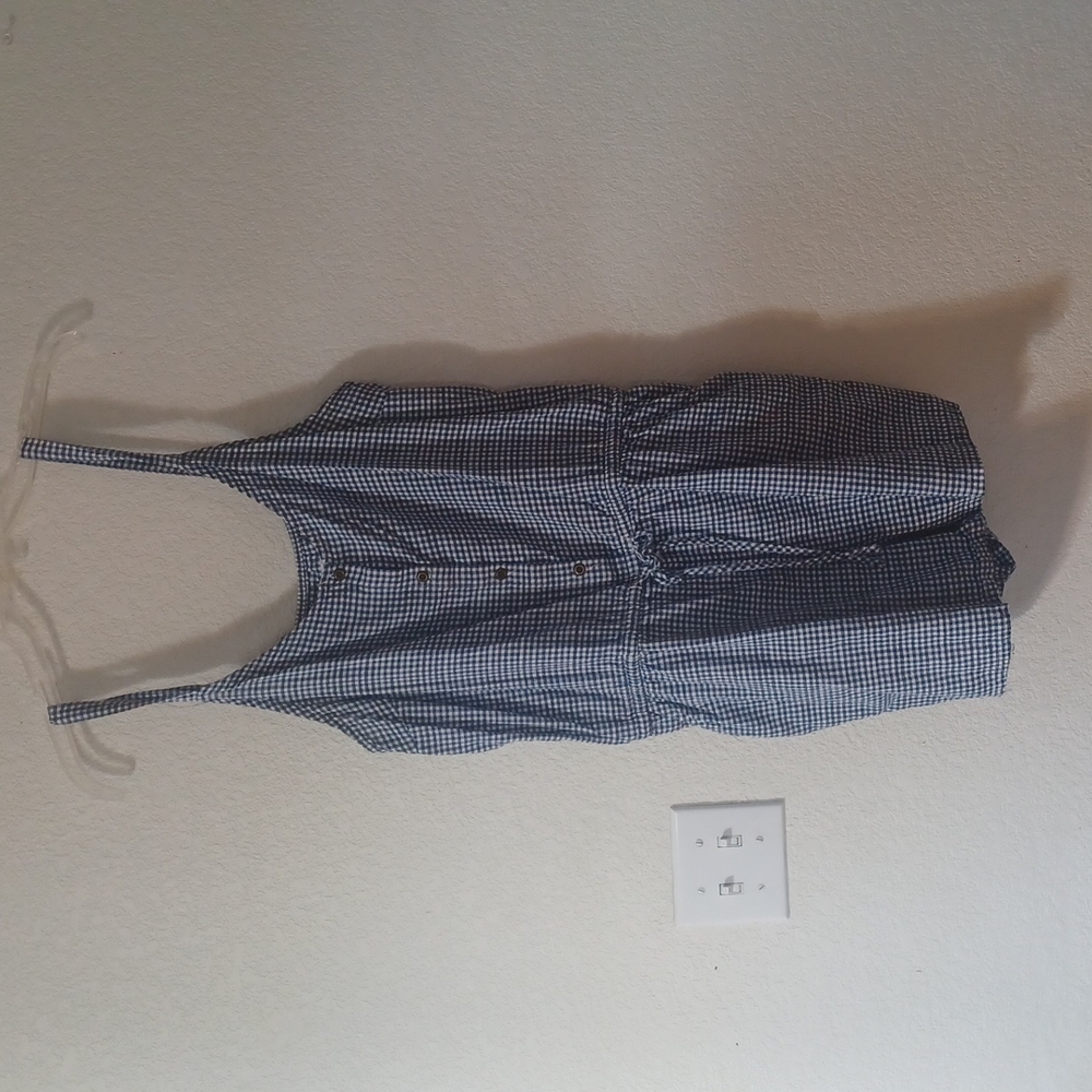 Old navy romper size large blue and white gingham